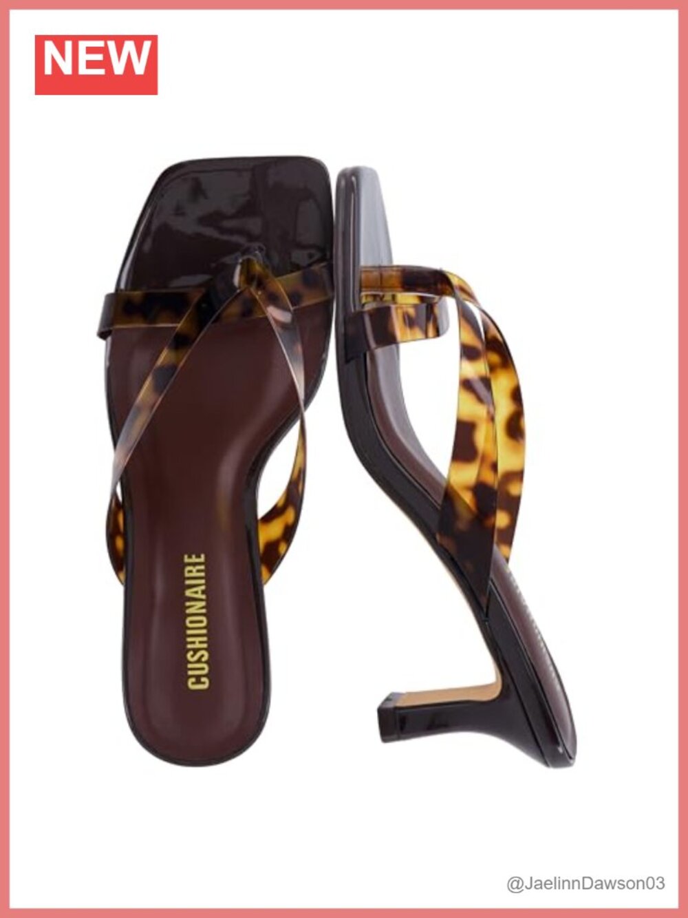 Clear Jelly Strap Heels with Kitten Heel and Cushioned Footbed